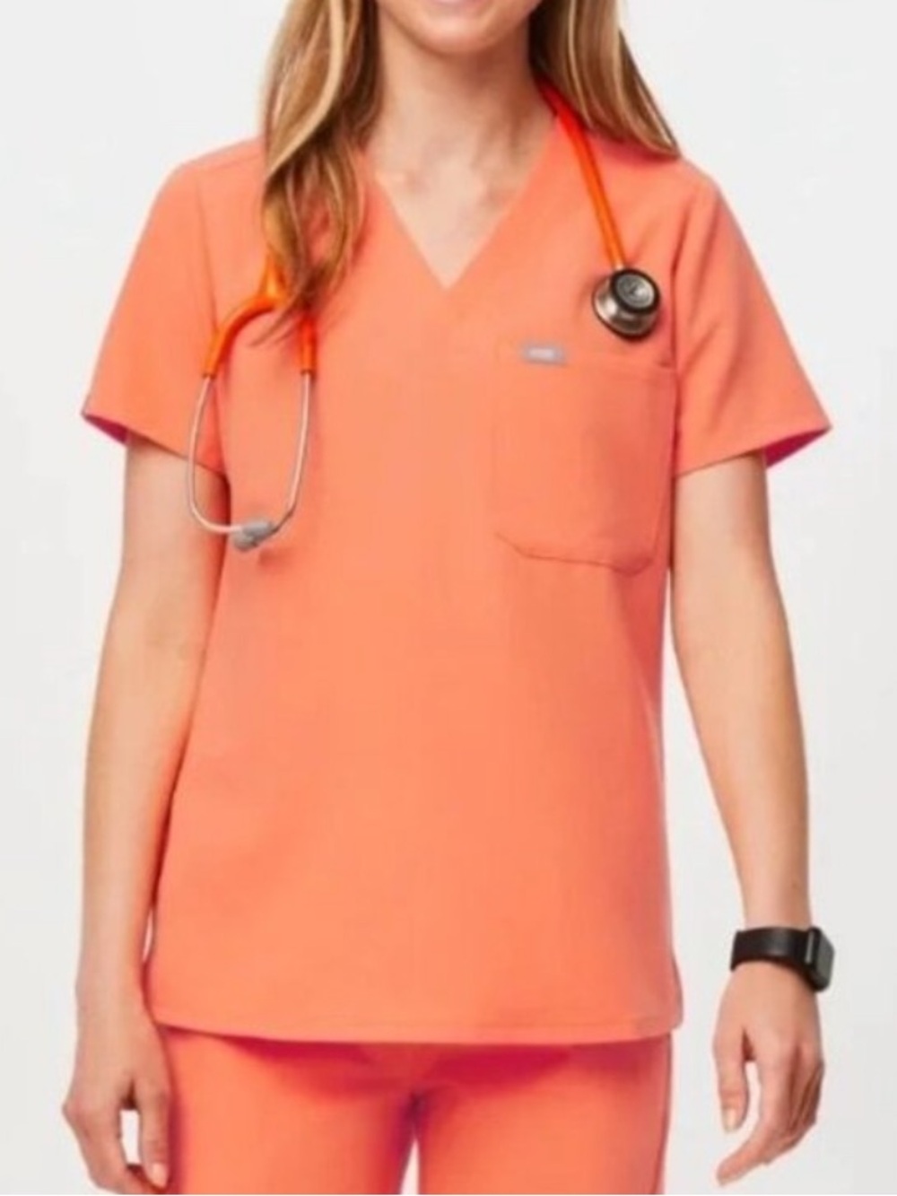 FIGS Papaya Women’s Catarina One-Pocket Scrub Top Plus Size 4XL